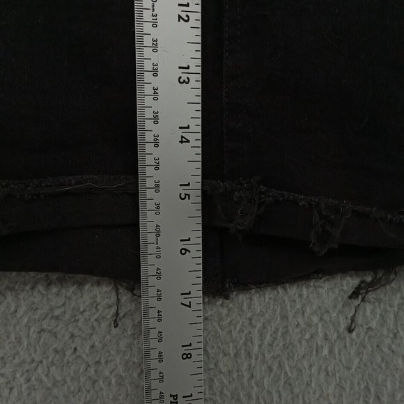 H&M &Denim Skirt Womens 4 Black Pencil Skirt Distressed Ripped Frayed Hem Jeans - Picture 6 of 8